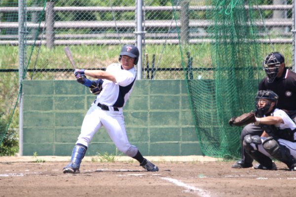 東洋学園大学_3安打2得点の松野選手（写真は5/6撮影）