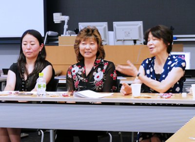 マウイ太鼓奏者　フクモト氏講義風景/東洋学園大学