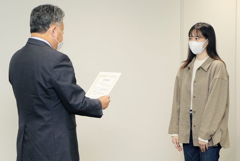 学部長賞を授与（メンタルヘルス・マネジメント検定II種）