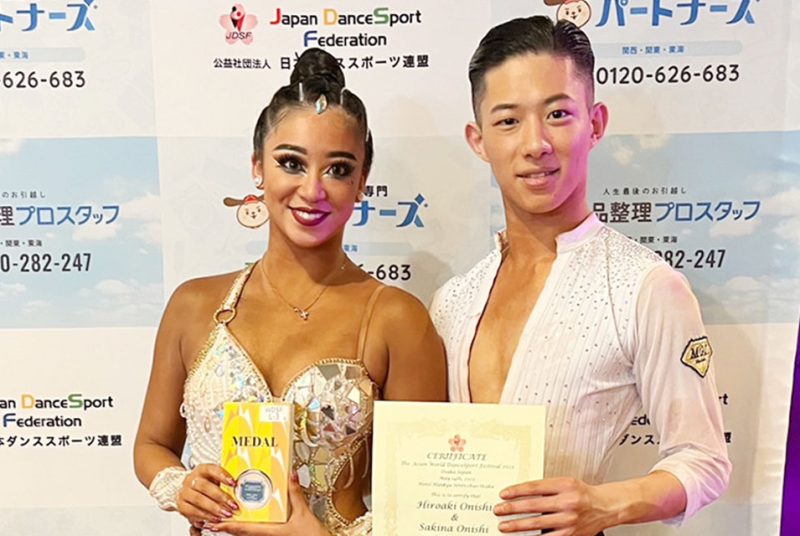 英コミ学科４年の大西咲菜選手がダンススポーツ国際大会ラテン部門で日本人最高位を獲得！