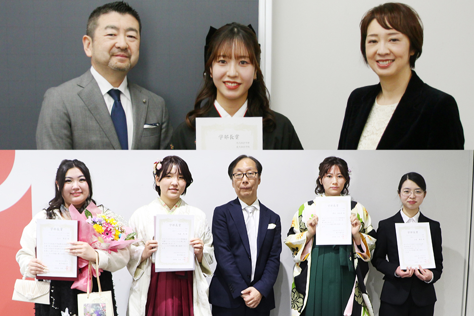 学部長賞を授与（TOPIK5級、TOEIC760点、H検合格、国際交流スピーチ大会入賞ほか）